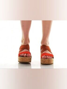 Sorel Cameron Flatform Slingback Wedge Sandals Size 10.5 EUC